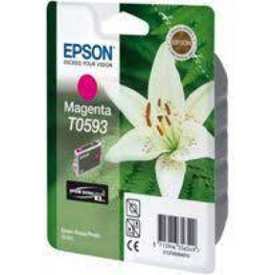 Epson T0593 - 13 ml - magenta - original - blister with RF/acoustic alarm - ink cartridge - for Stylus Photo R2400